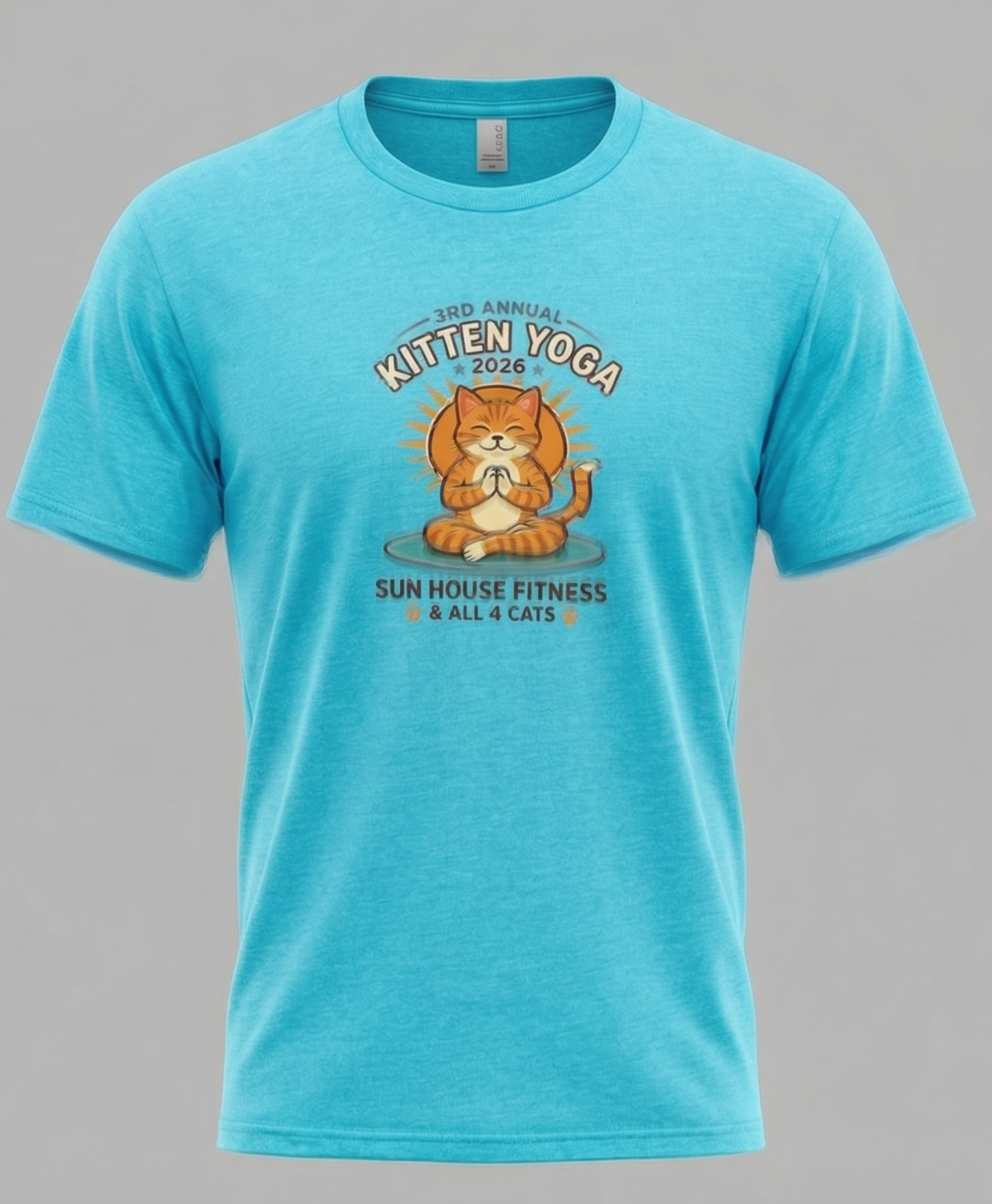 2026 Kitten Yoga Adult T (Teal)